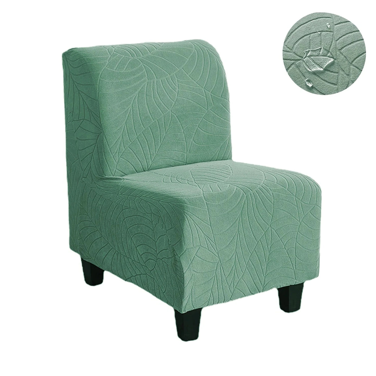Housse pour chauffeuse, causeuse, fauteuil bas vert matcha