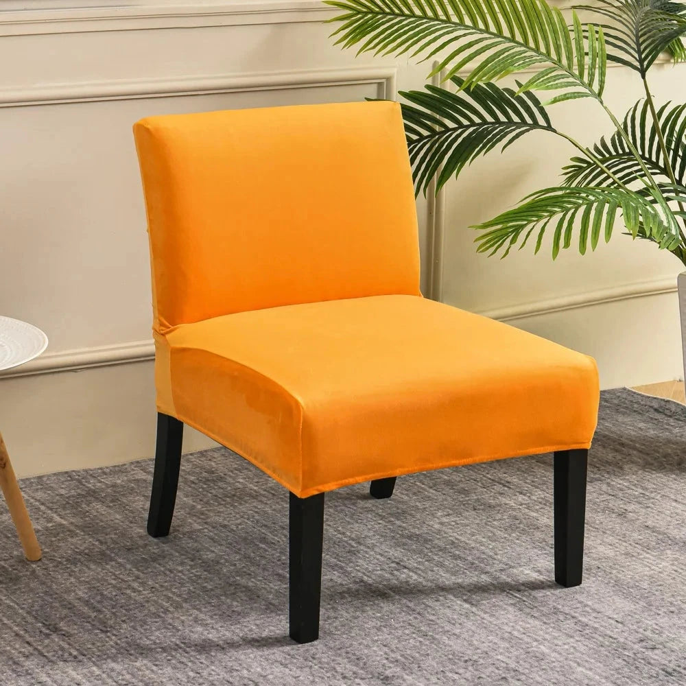 Housse pour chauffeuse, fauteuil bas sans accoudoir orange