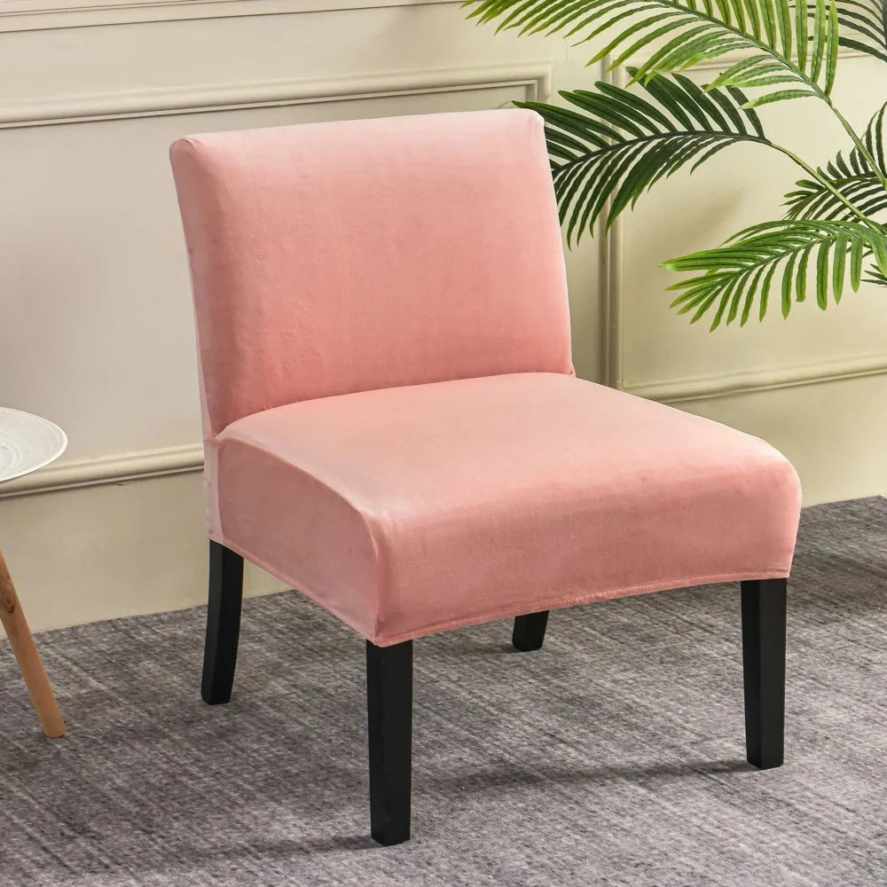 Housse pour chauffeuse, fauteuil bas sans accoudoir rose