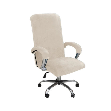 Housse pour fauteuil de bureau pur velours beige