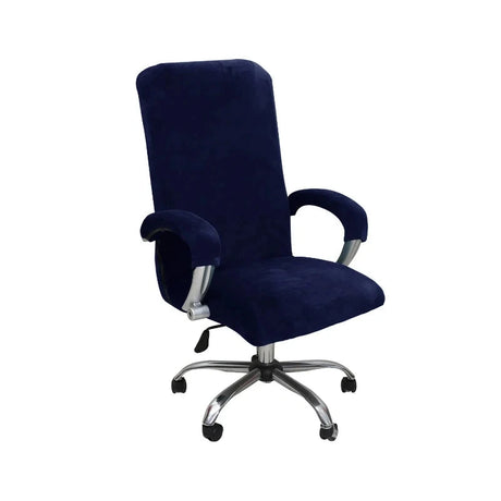 Housse pour fauteuil de bureau pur velours bleue marine