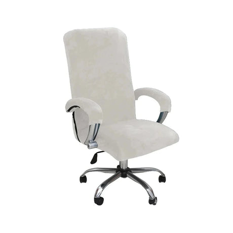 Housse pour fauteuil de bureau pur velours ivoire