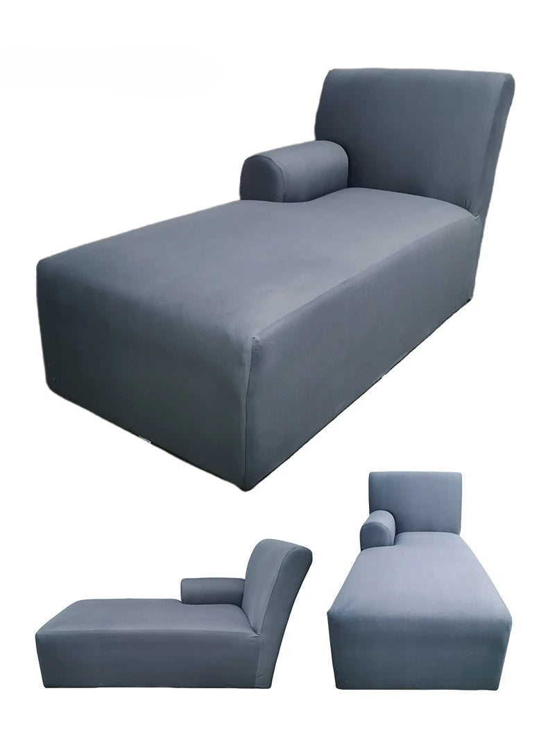 Housse pour méridienne avec accoudoir, chaise longue en lycra extensible détails