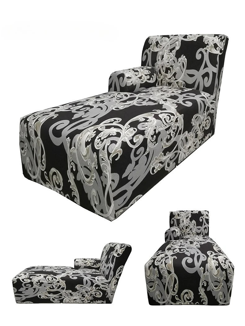 Housse pour méridienne avec accoudoir, chaise longue en motif imprimé