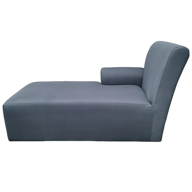 Housse pour méridienne avec accoudoir, chaise longue en lycra extensible profil