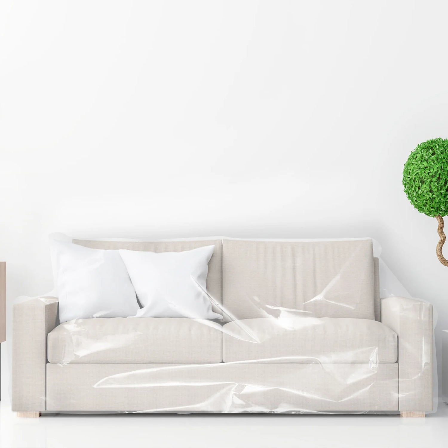 Housse protection canapé en plastique transparent 100% imperméable