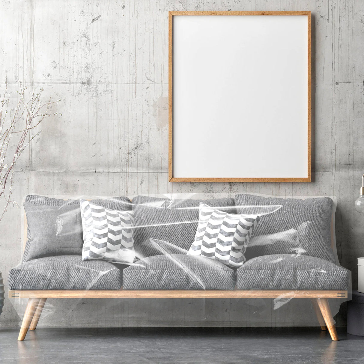 Housse protection canapé en plastique transparent 100% imperméable 2