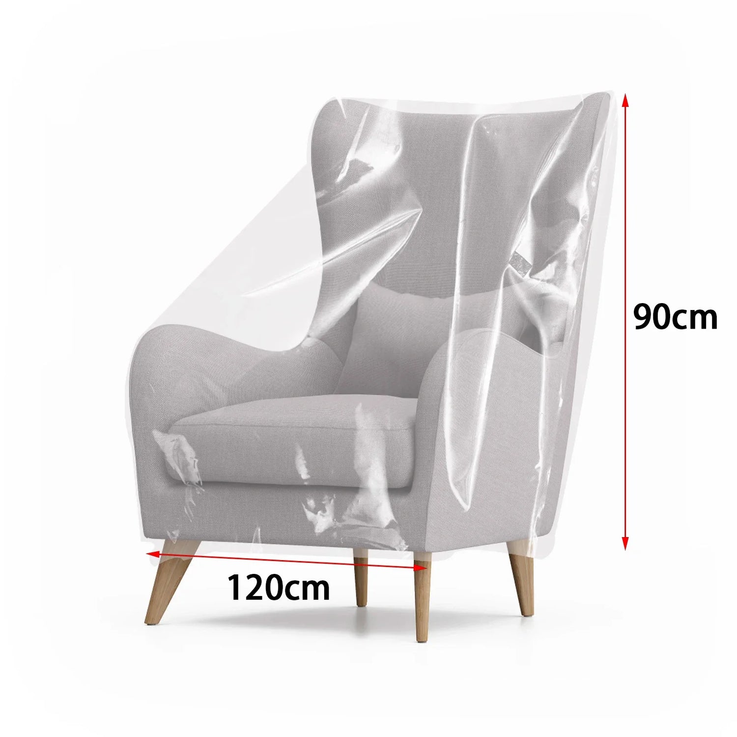 Housse protection fauteuil en plastique transparent 100% imperméable