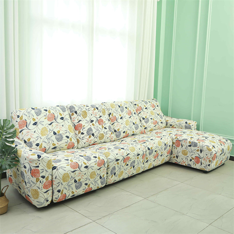 Housses pour canapé d'angle relax inclinable avec méridienne motif 14