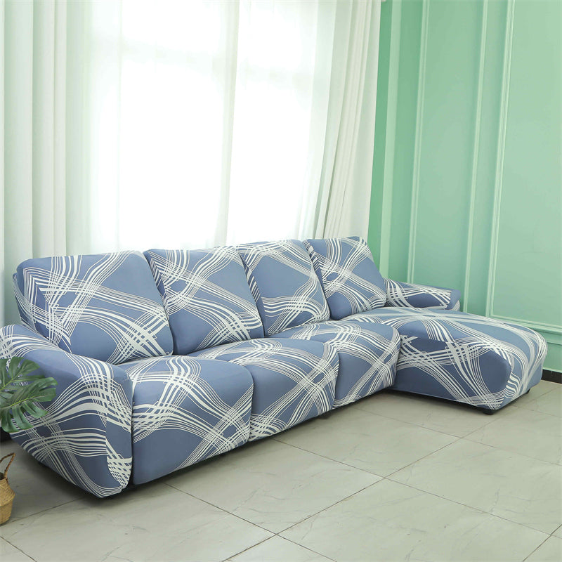Housses pour canapé d'angle relax inclinable avec méridienne motif 8
