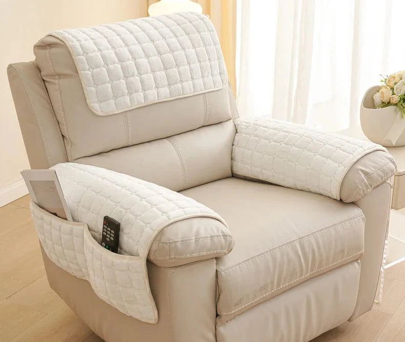 Pad antidérapant de protection pour fauteuil et canapé ivoire
