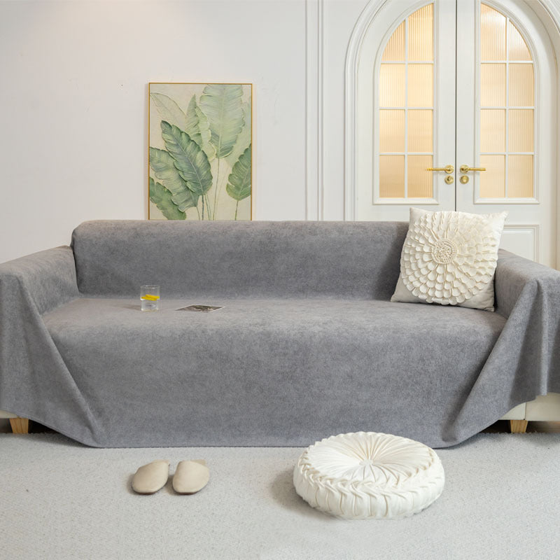 Plaid Jeté de canapé grande taille pur velours antidérapant et déperlant gris