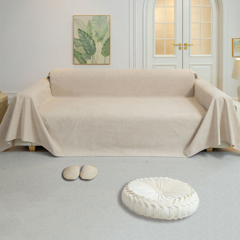 Plaid Jeté de canapé grande taille pur velours antidérapant et déperlant taupe