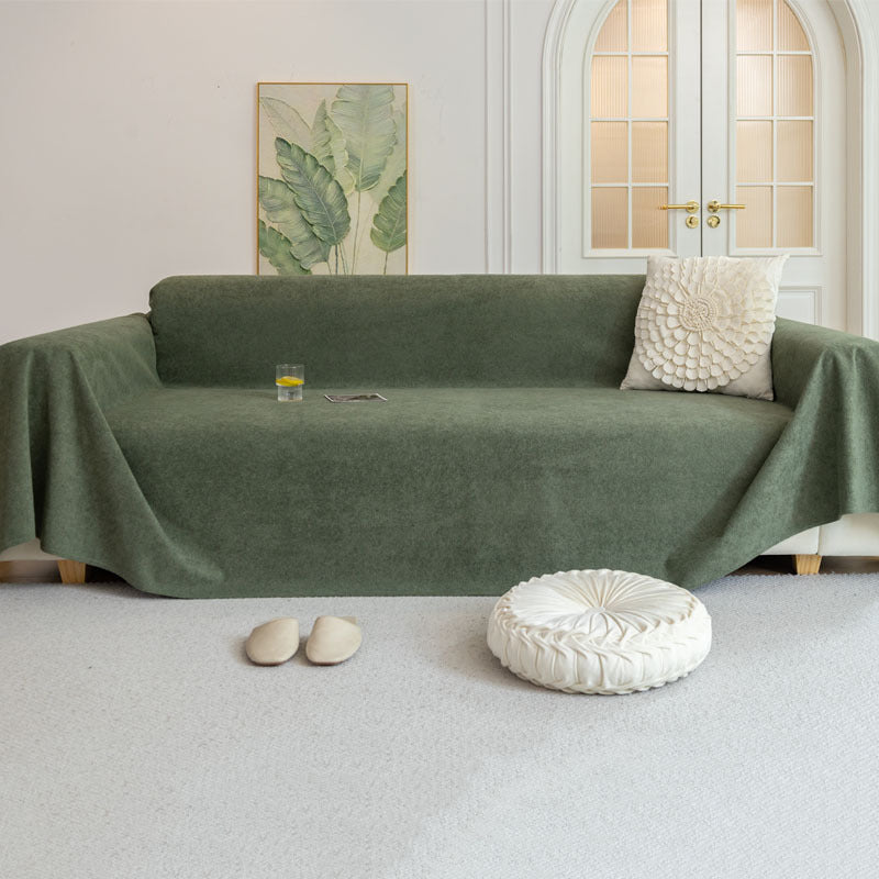 Plaid Jeté de canapé grande taille pur velours antidérapant et déperlant vert