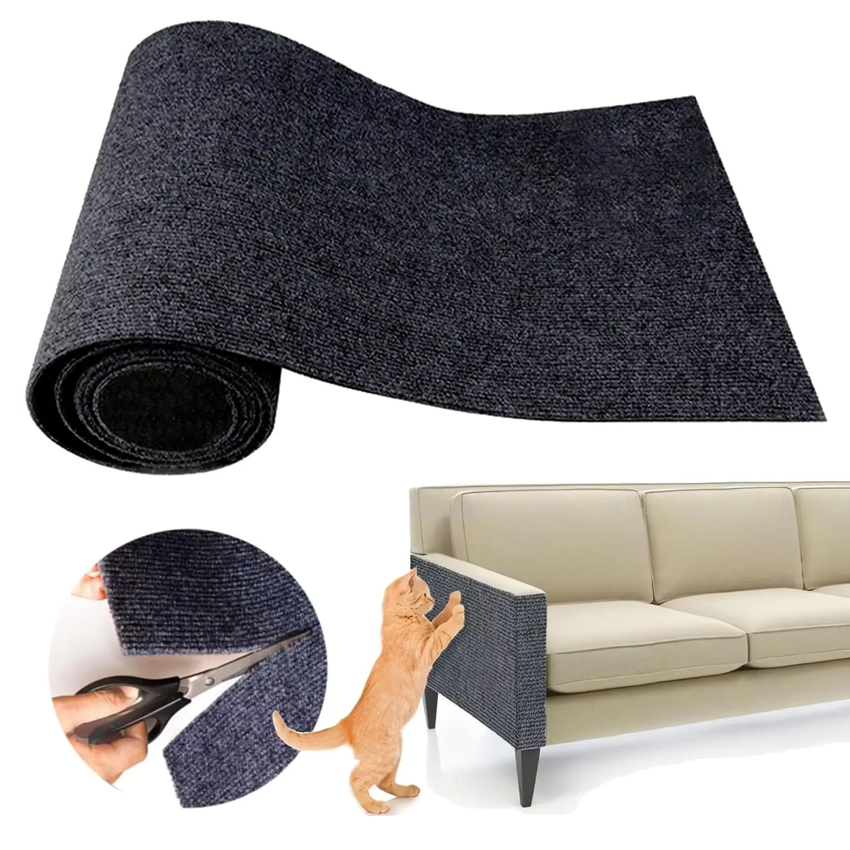 Protection anti-griffes pour canapé – facile à découper gris foncé