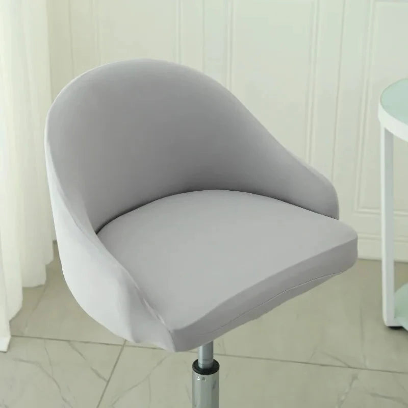 Housse de chaise de bar pivotante petit dossier incurvé