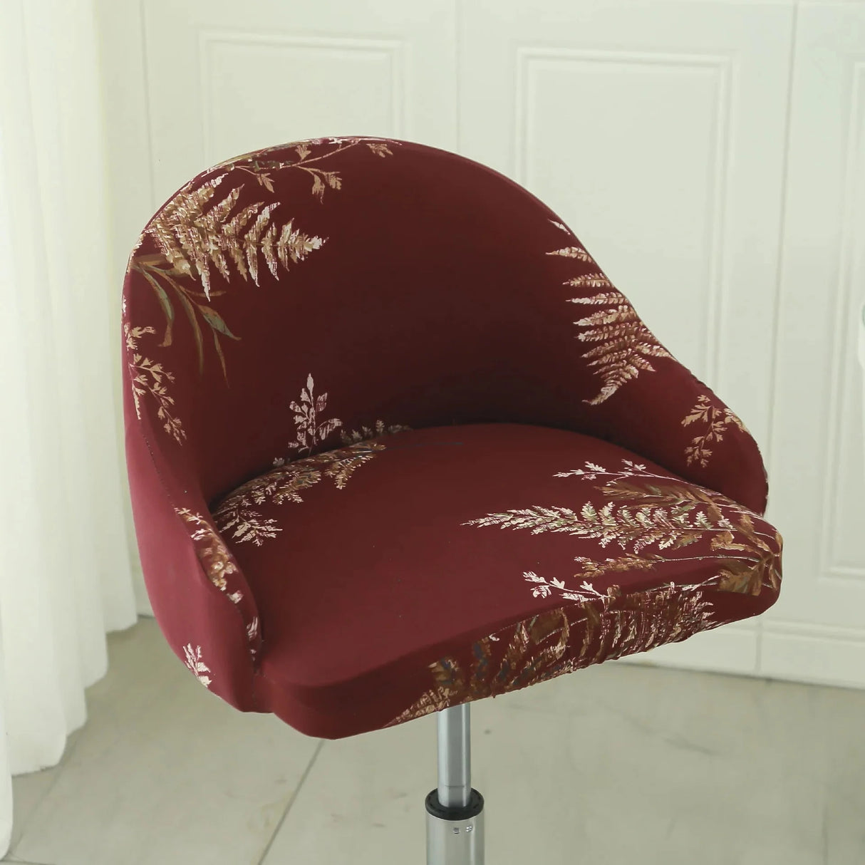 Housse de chaise de bar pivotante petit dossier incurvé