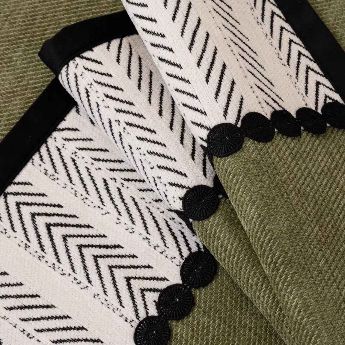 finitions chevrons vert