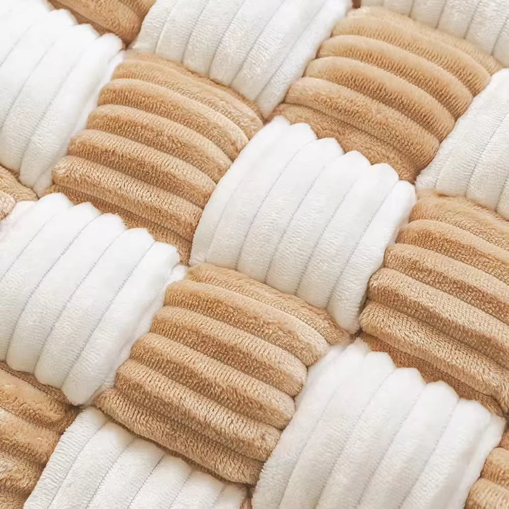 tissu épais et doux en damier