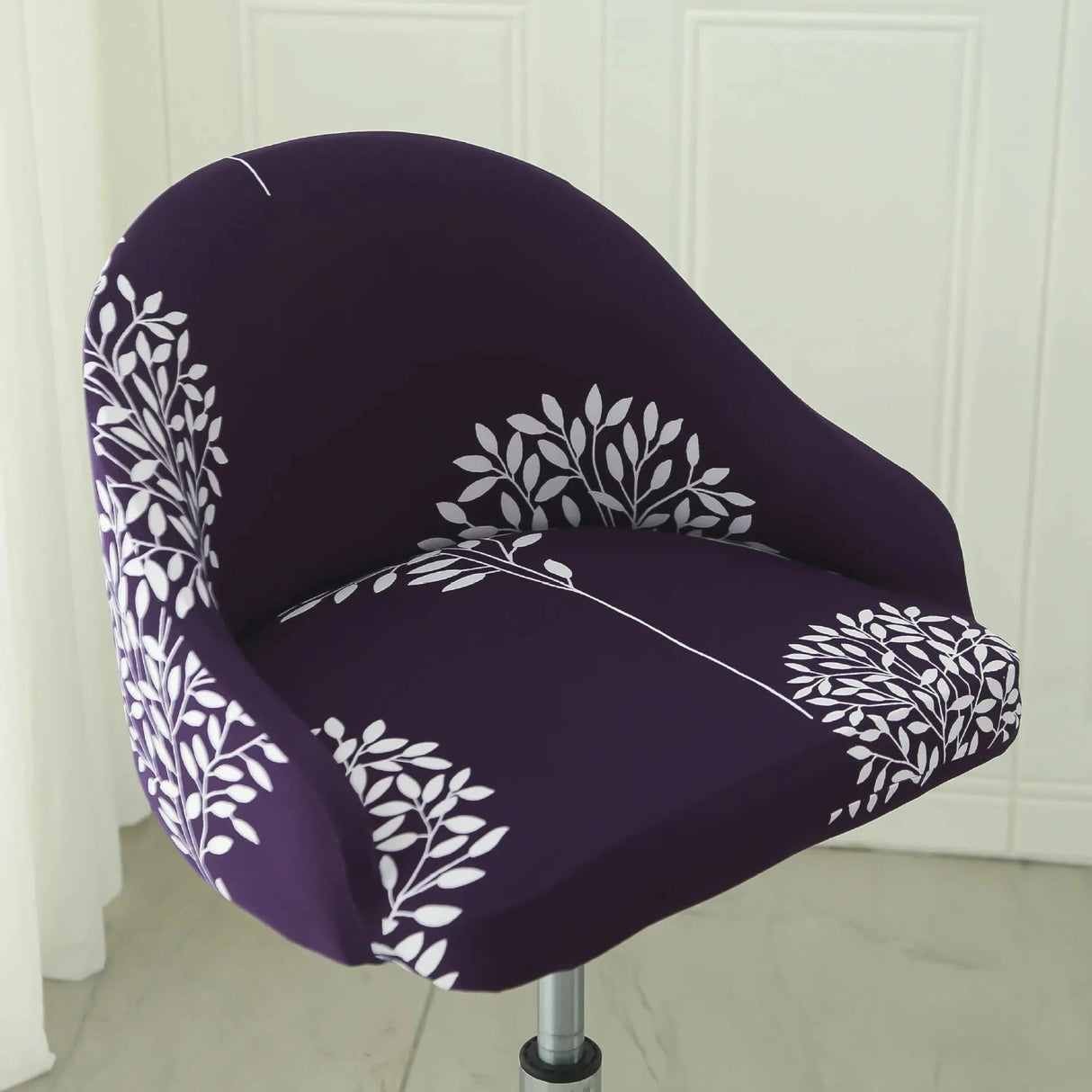 Housse de chaise de bar pivotante petit dossier incurvé