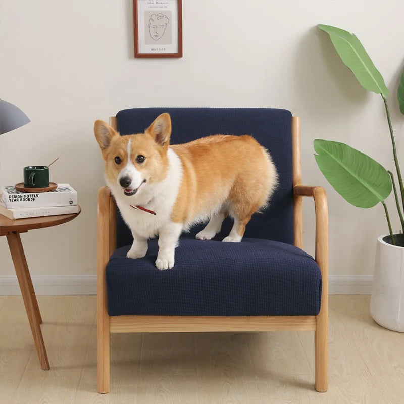 Housse de fauteuil scandinave bleue marine