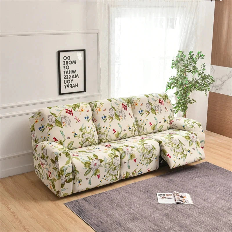 Housse pour canapé relax 3 places inclinable motif imprimé