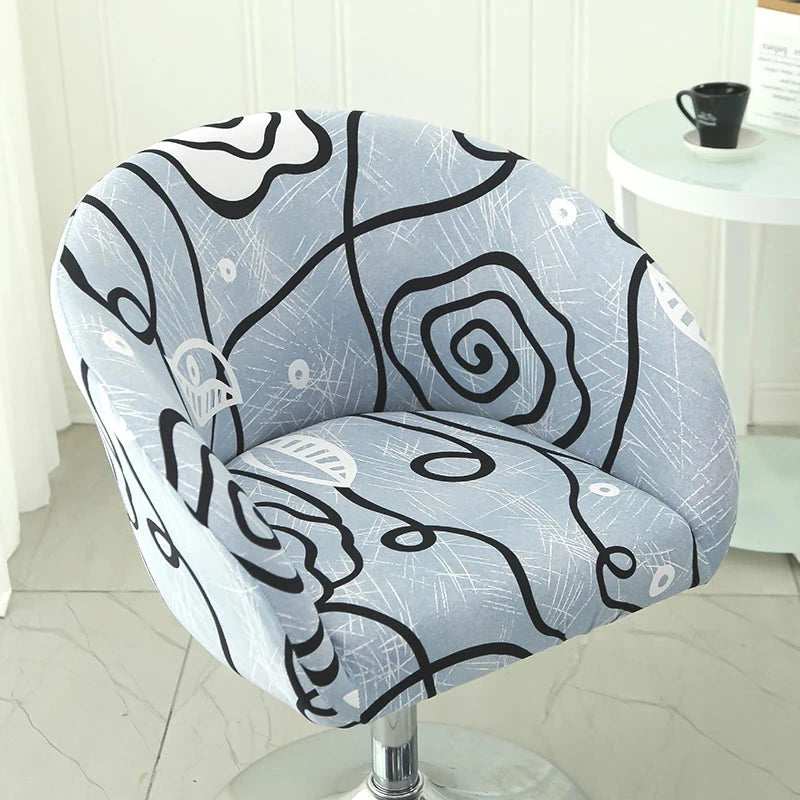 Housse de chaise de bar gabin grand dossier incurvé lycra