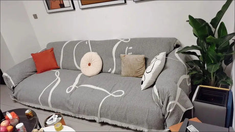 jété de canapé grande taille double face gris