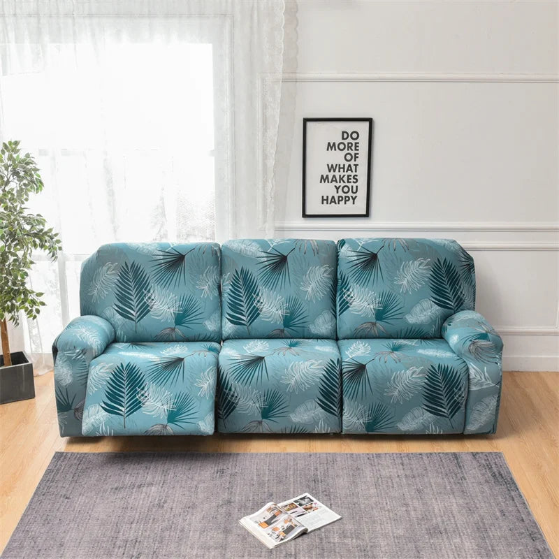Housse pour canapé relax 3 places inclinable motif imprimé
