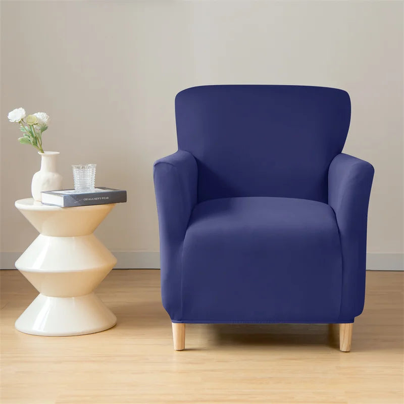 Housse fauteuil club en lycra imperméable bleue marine