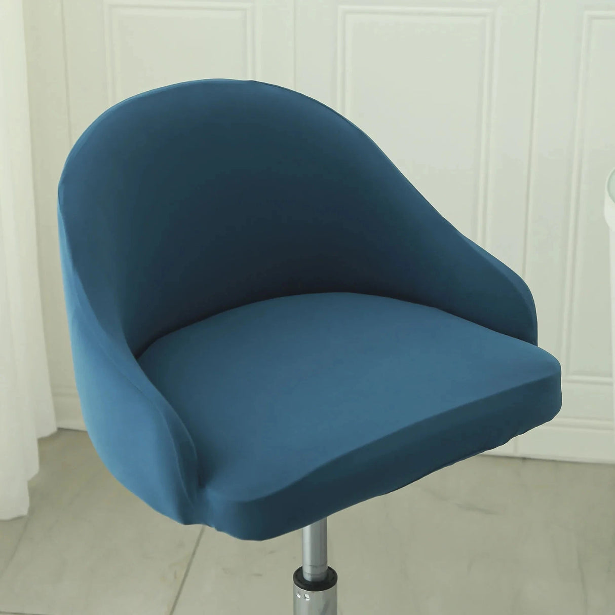 Housse de chaise de bar pivotante petit dossier incurvé
