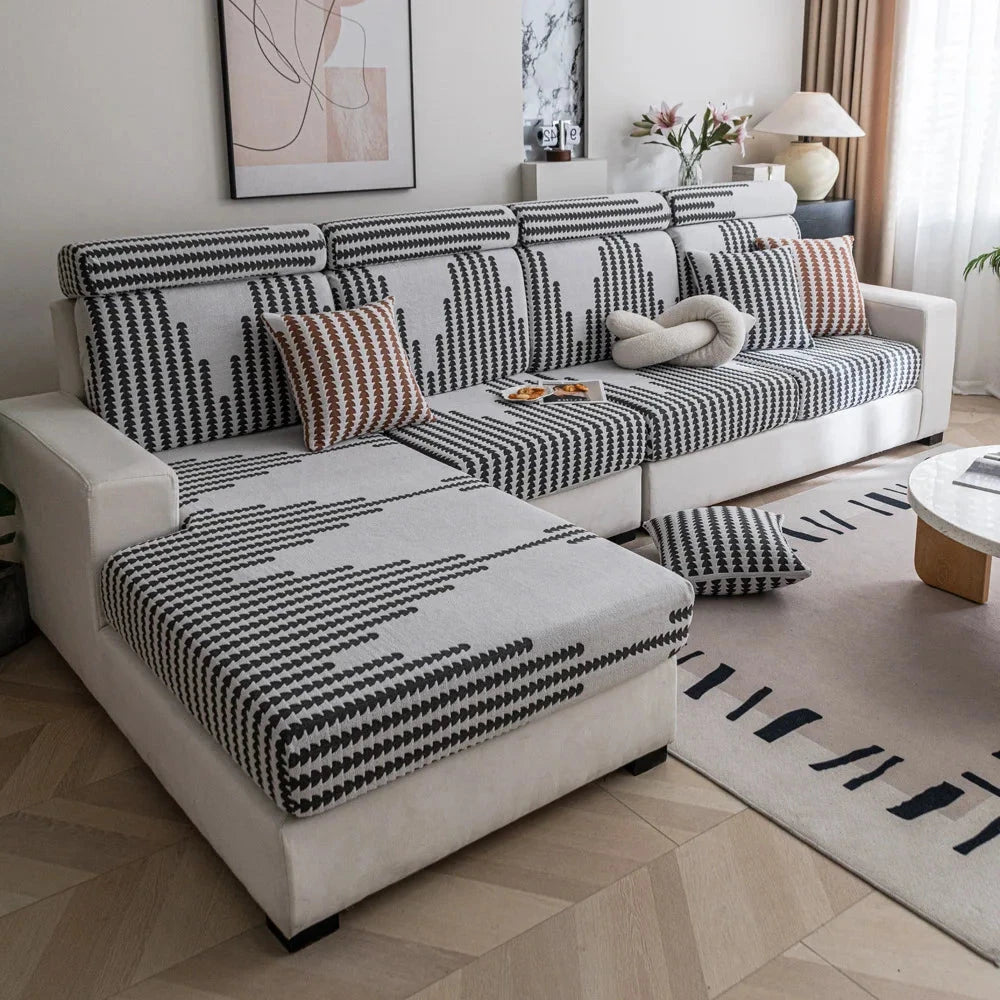 Housse de coussin de canapé renforcée texture laineuse