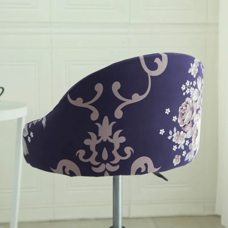 Housse de chaise de bar pivotante petit dossier incurvé