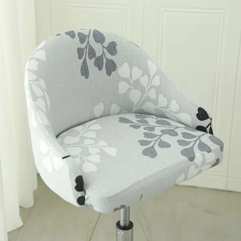Housse de chaise de bar pivotante petit dossier incurvé