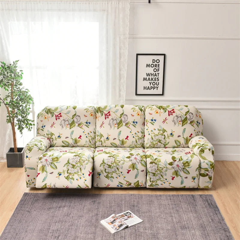Housse pour canapé relax 3 places inclinable motif imprimé