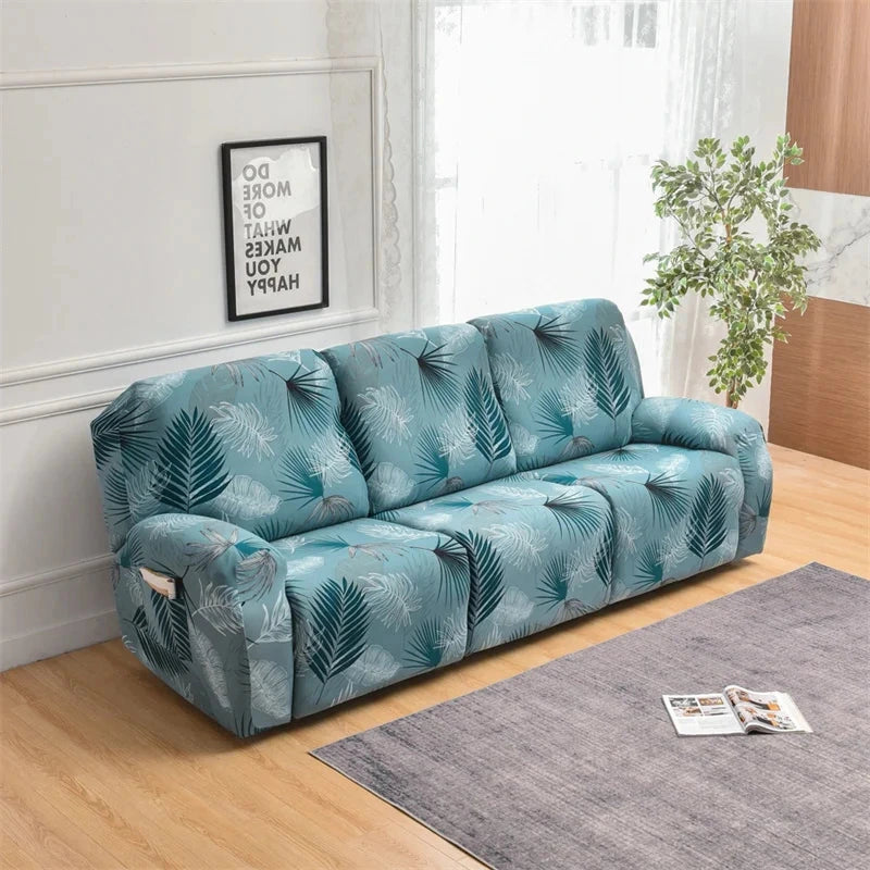 Housse pour canapé relax 3 places inclinable motif imprimé