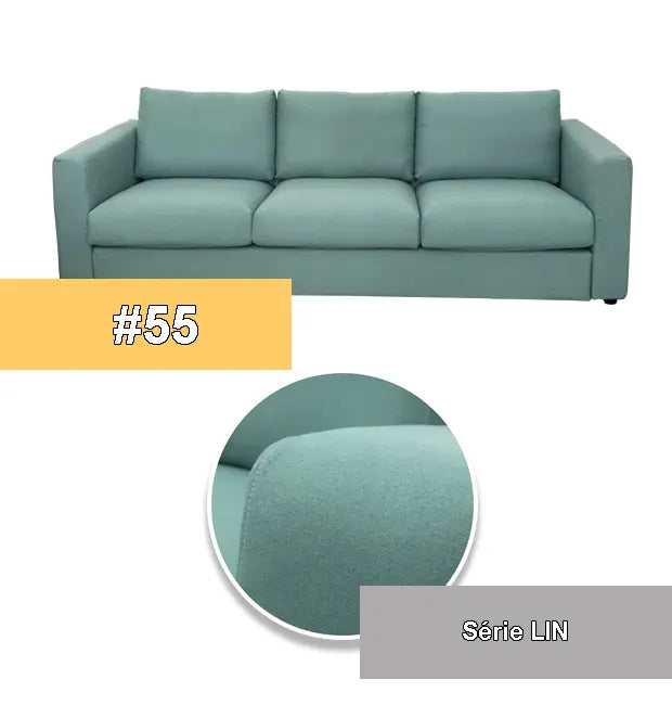 housse pour canapé IKEA VIMLE 3 places lin turquoise