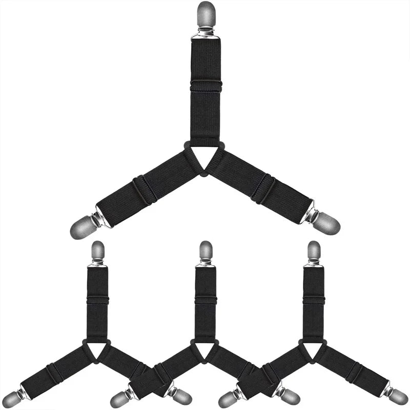 fixateurs universels pour housses de canapé - 4 sangles triangle noir
