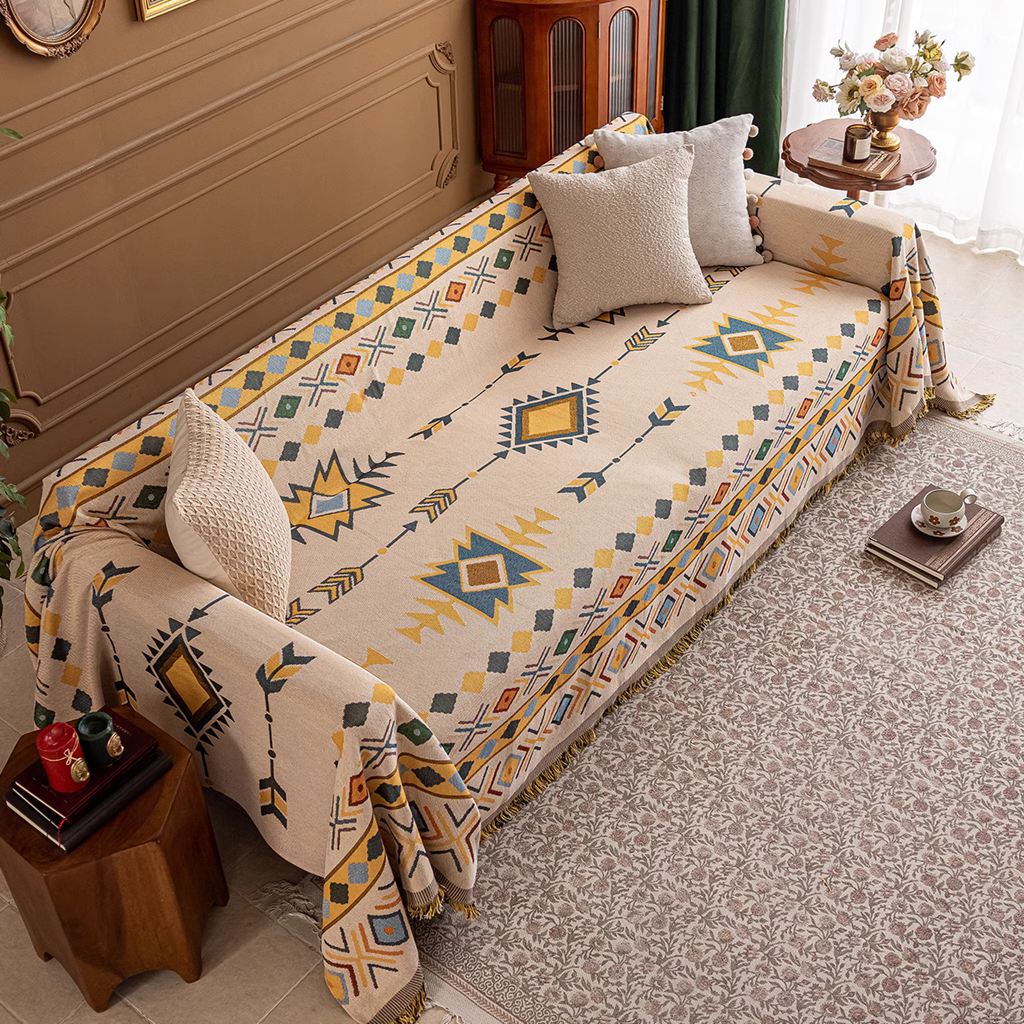 housse canapé grande taille motif élégant floral Casaharmony