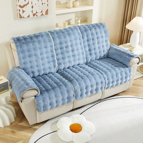 housse canapé relax luxe sur mesure  haut de gamme bleue 2