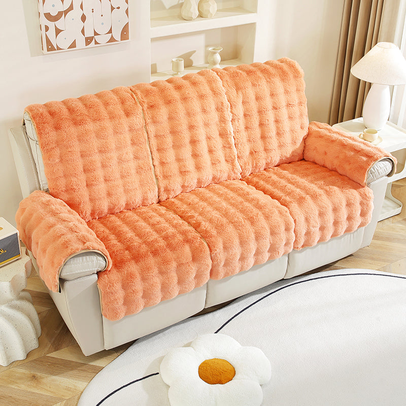 housse canapé relax luxe sur mesure  haut de gamme orange 2