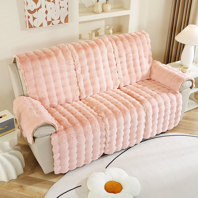 housse canapé relax luxe sur mesure  haut de gamme rose