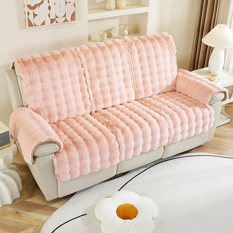 housse canapé relax luxe sur mesure  haut de gamme rose 2