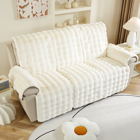 housse canapé relax luxe sur mesure ivoire couverture complete