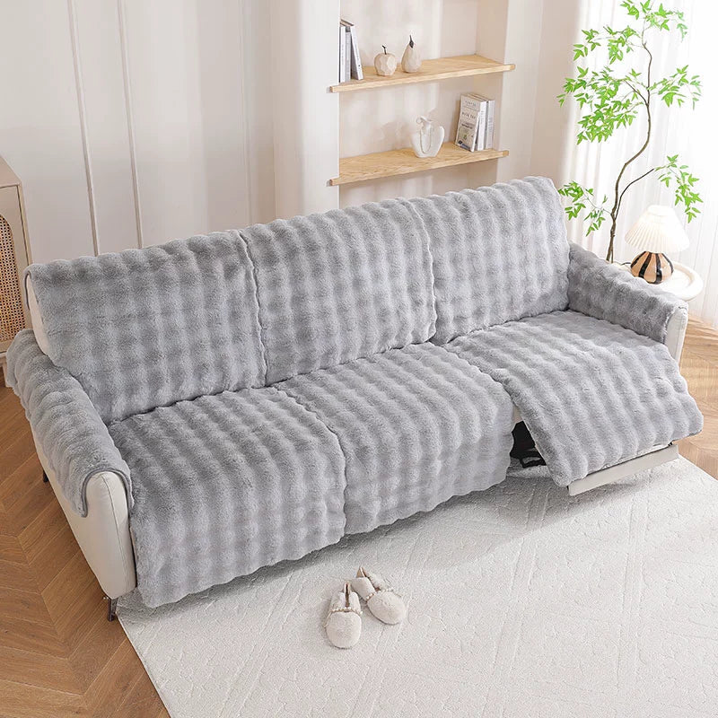 housse canapé relax luxe sur mesure  nuage de douceur gris clair