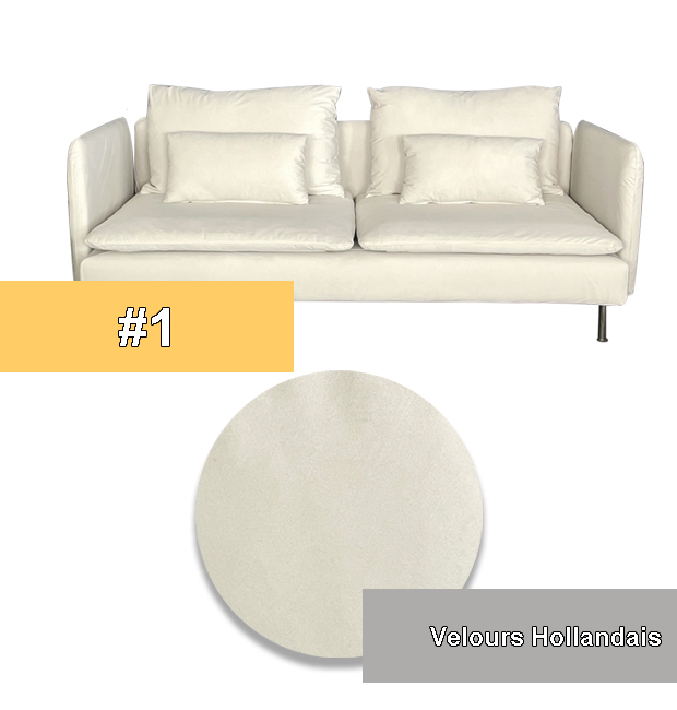 Housse canapé IKEA SODERHAMN velours hollandais blanc