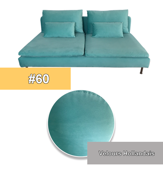 Housse canapé IKEA SODERHAMN luxe velours hollandais turquoise