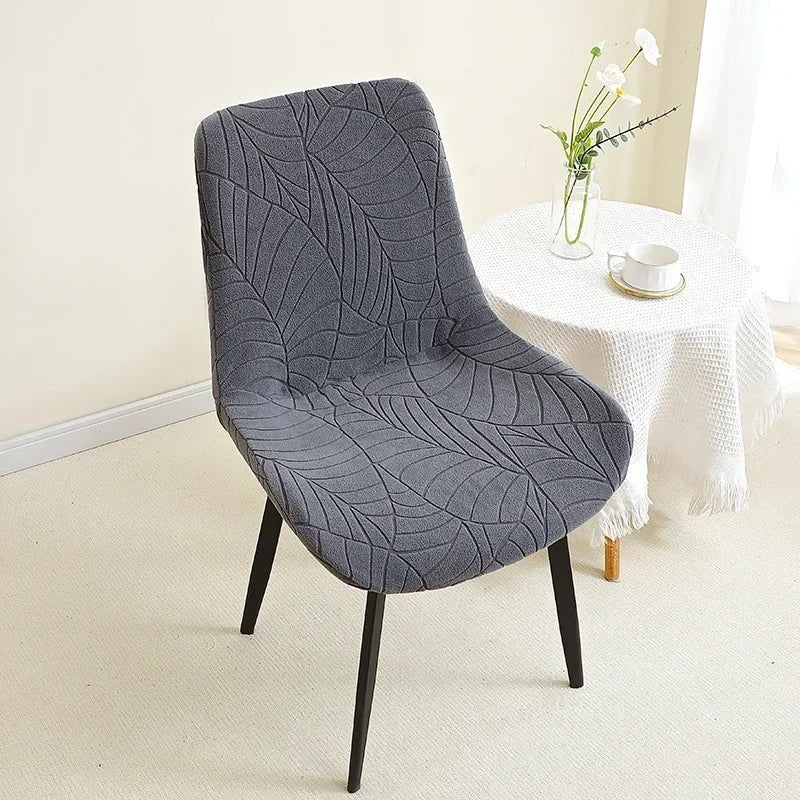 housse de chaise scandinave assise et dossier incurvé gris