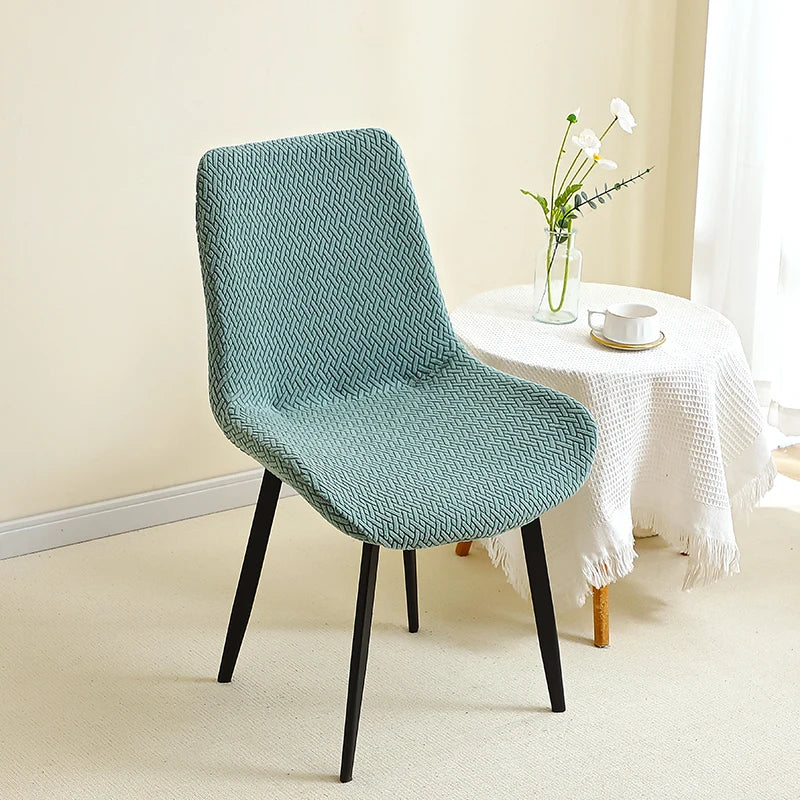 housse de chaise scandinave assise et dossier incurvé vert matcha