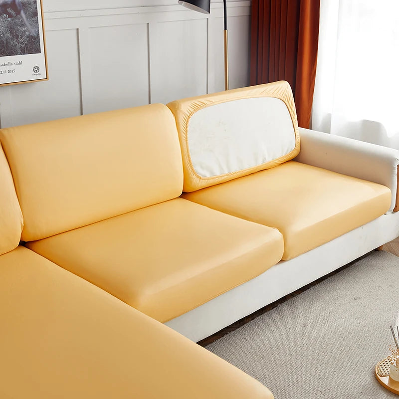 housse de coussin de canapé imperméable simili-cuir jaune